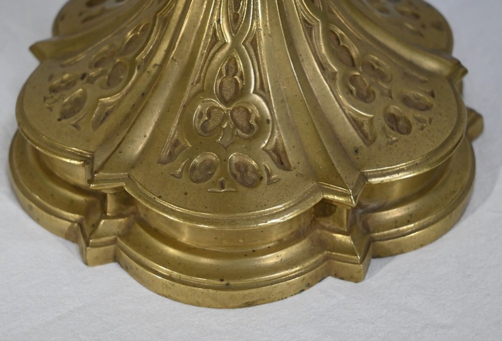 Gilt Bronze Candleholder Table Light, Late 19th Century