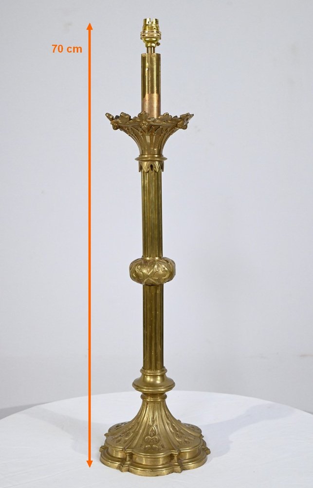 Gilt Bronze Candleholder Table Light, Late 19th Century