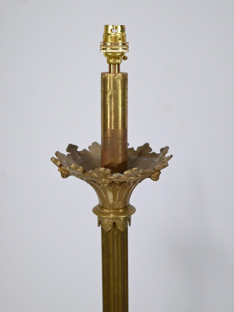 Gilt Bronze Candleholder Table Light, Late 19th Century