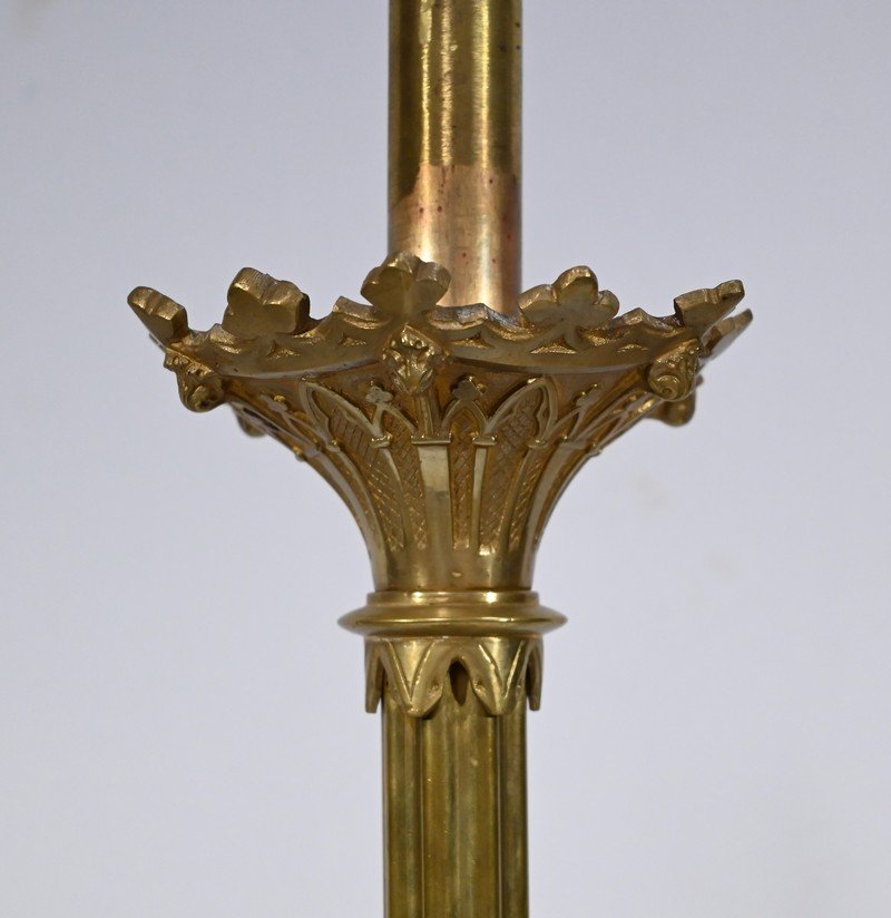 Gilt Bronze Candleholder Table Light, Late 19th Century