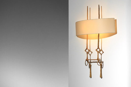 Gilt Bronze Chimène Table Lamps by Felix Agostini, 1950s, Set of 2