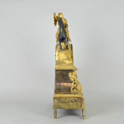 Gilt Bronze Clock Depicting Napoleon Crossing the Alps, 19th Century-SYQ-1009970