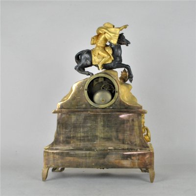 Gilt Bronze Clock Depicting Napoleon Crossing the Alps, 19th Century-SYQ-1009970