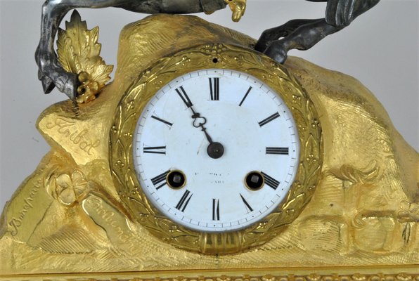 Gilt Bronze Clock Depicting Napoleon Crossing the Alps, 19th Century-SYQ-1009970