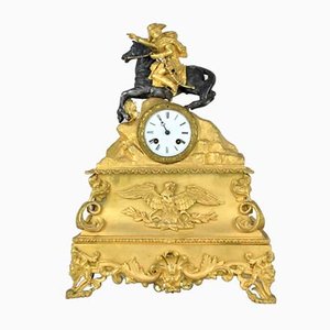 Gilt Bronze Clock Depicting Napoleon Crossing the Alps, 19th Century-SYQ-1009970