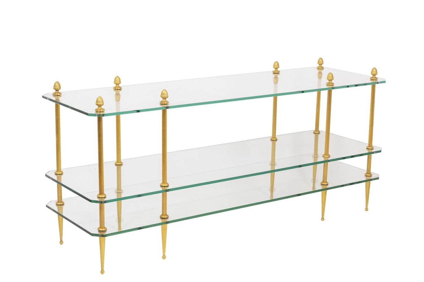 Gilt Bronze Coffee Table with 3 Glass Trays, 1970s