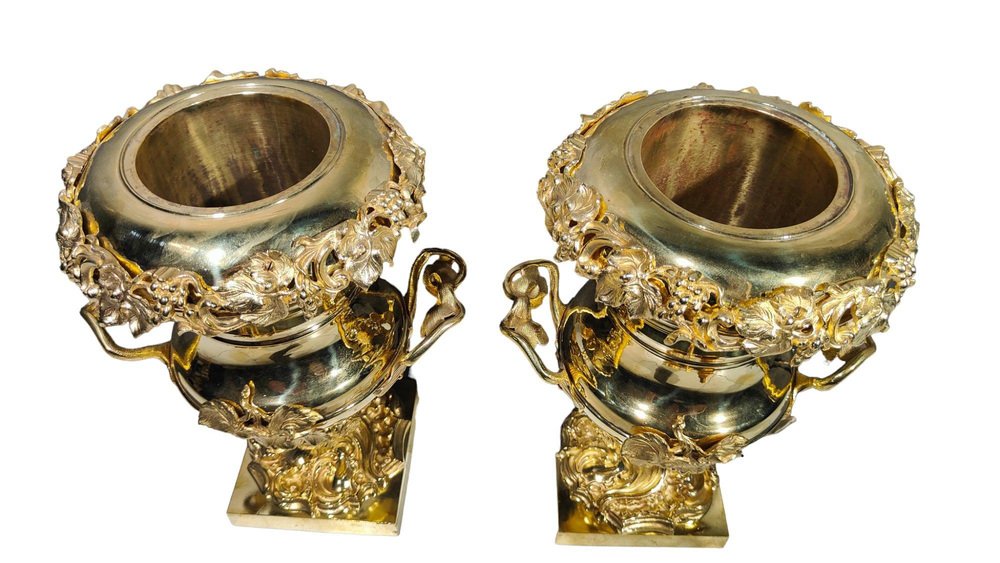 Gilt Bronze Cups, 19th Century, Set of 2