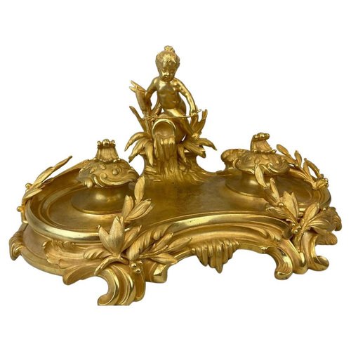 Gilt Bronze Inkwell, 19th Century