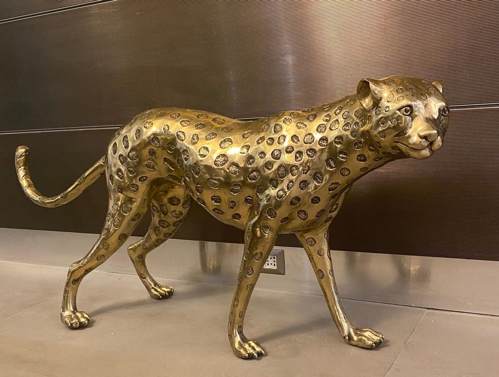 Gilt Bronze Leopards Sculptures, 2010