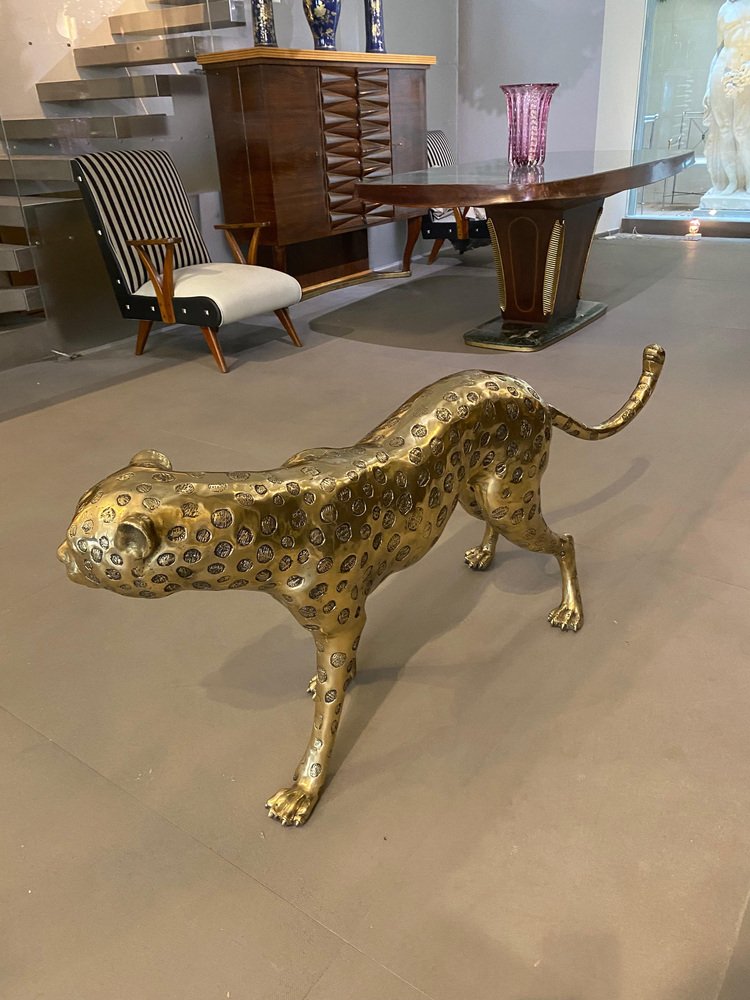 Gilt Bronze Leopards Sculptures, 2010