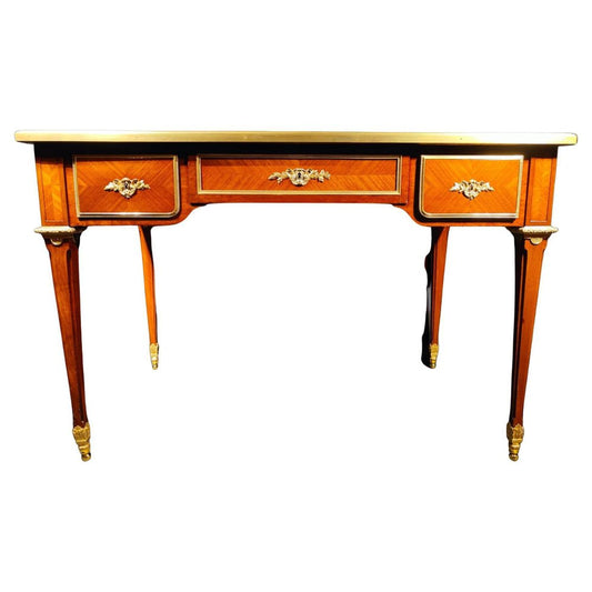 Gilt Bronze Mounted Tulipwood and Amaranth Desk by L. Cueunieres, 1880