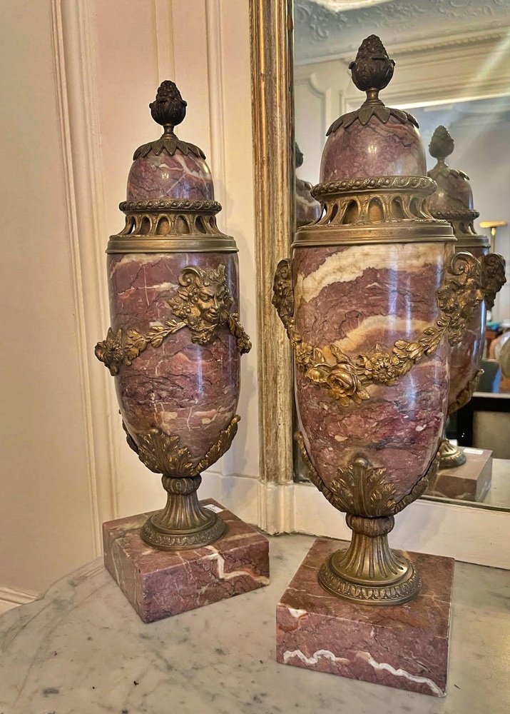 Gilt Bronze Perfume Burner Vases, 19th Century, Set of 2