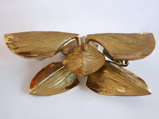 Gilt Bronze Sconce by Chrystiane Charles for Charles Et Fils, Paris, 1980s-WPT-1152676