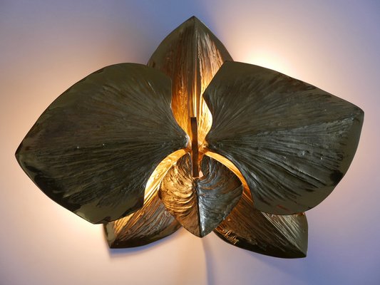 Gilt Bronze Sconce by Chrystiane Charles for Charles Et Fils, Paris, 1980s-WPT-1152676