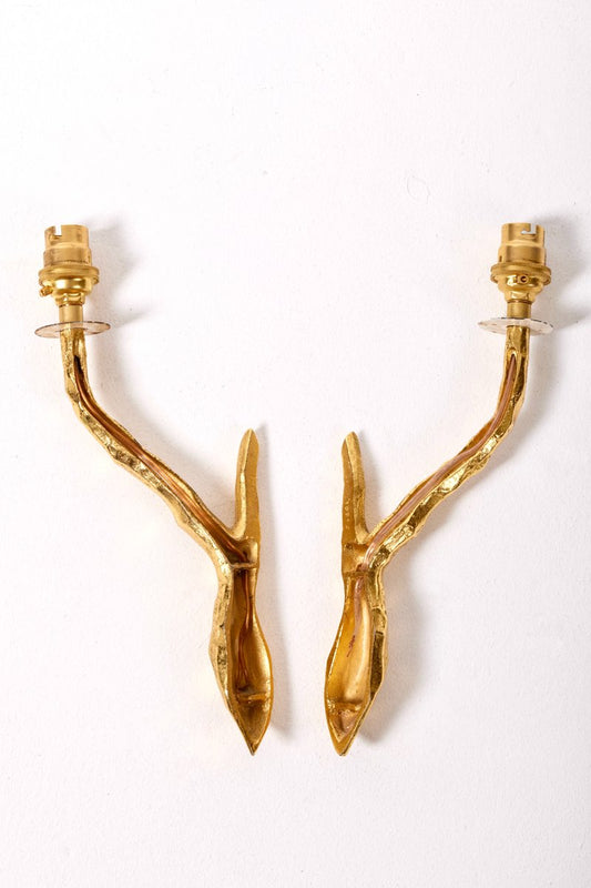 Gilt Bronze Sconces from Maison Arlus, 1960s, Set of 2