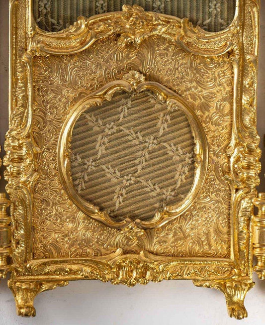 Gilt Bronze Screen Style Photo Frame, Late 19th Century