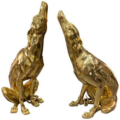 Gilt Bronze Sculptures of Dogs, Set of 2-MBH-1032694