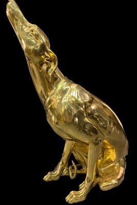 Gilt Bronze Sculptures of Dogs, Set of 2-MBH-1032694