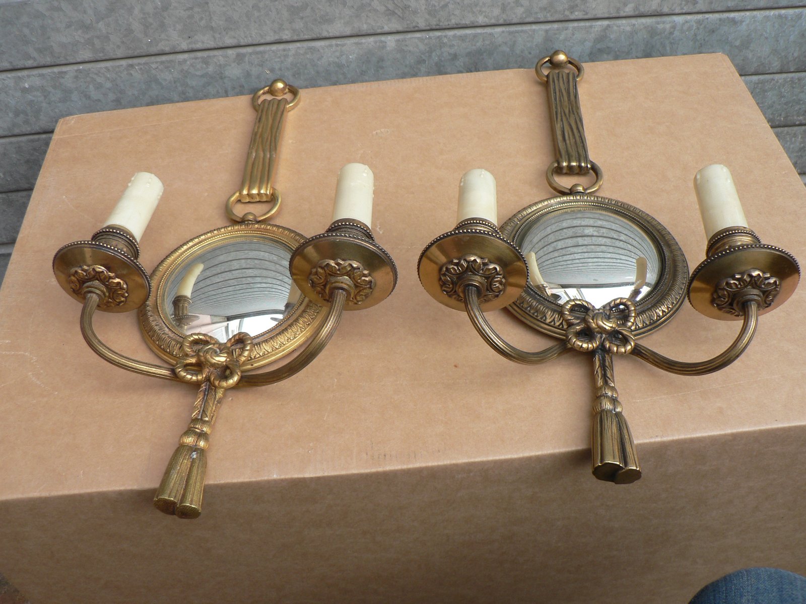 Gilt Bronze Wall Sconces by Henry Petitot for Atelier Petitot, 1950s, Set of 2