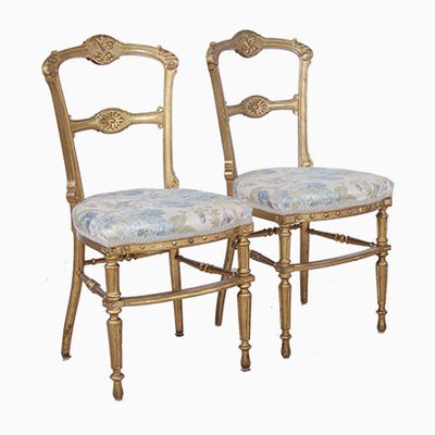 Gilt Chairs, 1800s, Set of 2-XSG-980350