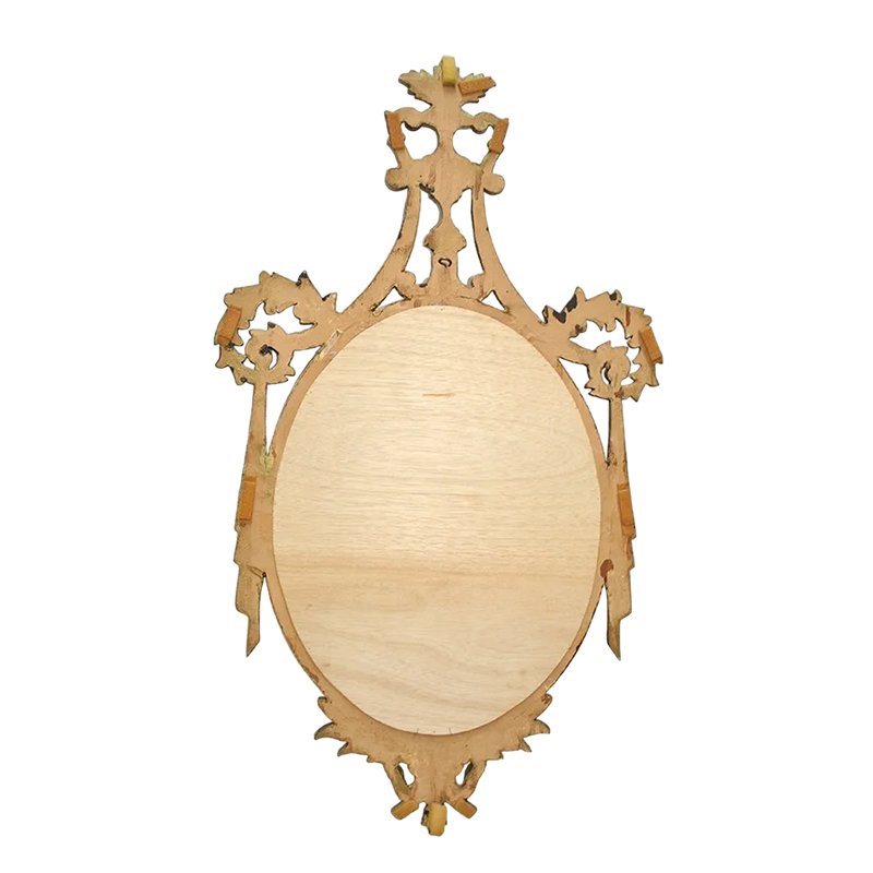 Gilt Gold Carved Empire Mirror with Fleur De Li Crest