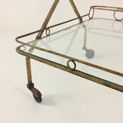 Gilt Metal Bar Cart, Italy, 1960s-EW-1047629