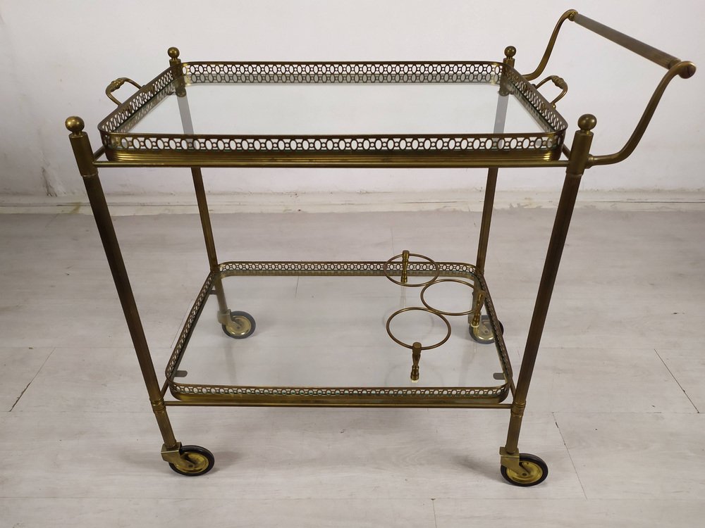 Gilt Serving Bar Cart, 1970s