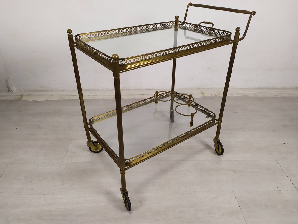 Gilt Serving Bar Cart, 1970s