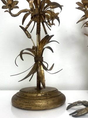 Gilt Sheaf of Wheat Table Lamps attributed to Hans Kögl, 1960s, Set of 2-WZZ-1385590