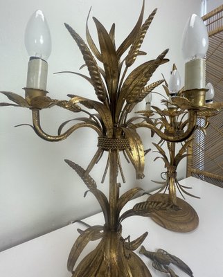 Gilt Sheaf of Wheat Table Lamps attributed to Hans Kögl, 1960s, Set of 2-WZZ-1385590