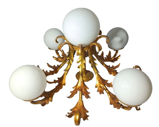 Gilt Sun Chandelier, 1950s