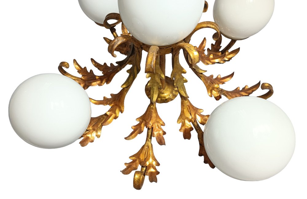 Gilt Sun Chandelier, 1950s