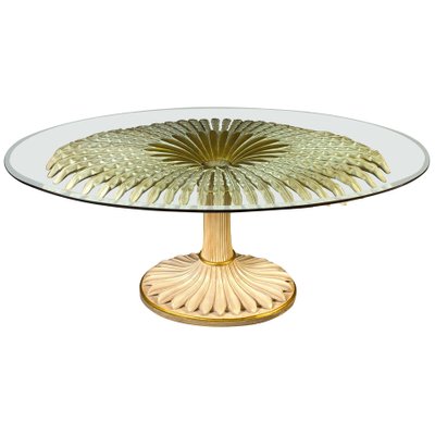 Giltwood and Painted Palm Sculptural Dining or Center Table, Italy, 1970s-MBH-1031624