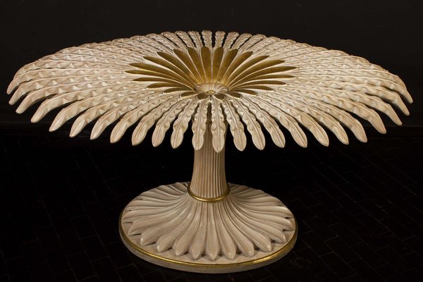 Giltwood and Painted Palm Sculptural Dining or Center Table, Italy, 1970s-MBH-1031624