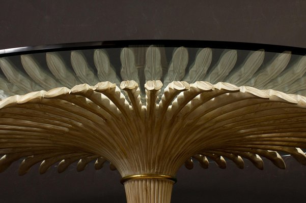 Giltwood and Painted Palm Sculptural Dining or Center Table, Italy, 1970s-MBH-1031624