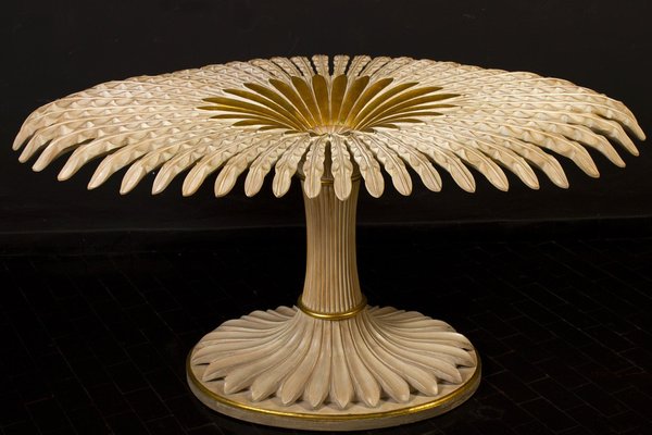 Giltwood and Painted Palm Sculptural Dining or Center Table, Italy, 1970s-MBH-1031624