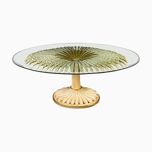 Giltwood and Painted Palm Sculptural Dining or Center Table, Italy, 1970s-MBH-1031624