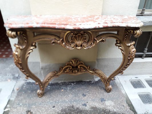 Giltwood Console Table, 1940s-AKA-725436