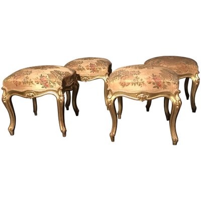 Giltwood Stools, Italy, 19th-Century, Set of 4-MBH-1031621