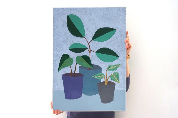 Gio Bellagio, Three Houseplants with Pot, 2023, Acrylic on Paper-RWC-1764963