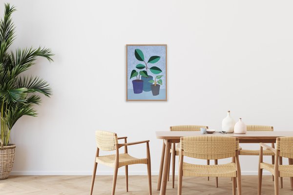 Gio Bellagio, Three Houseplants with Pot, 2023, Acrylic on Paper-RWC-1764963