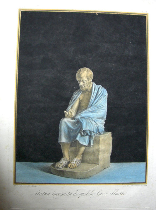 Giò. Brunet, Unknown Statue of an Important Greek Man, Etching, 1794