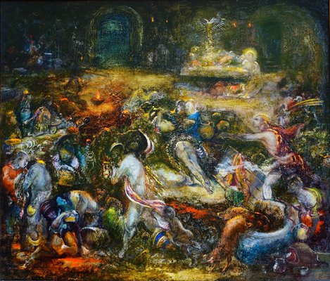 Giorgi Kukhalashvili, Expulsion of The Merchants, 2005, Oil on Canvas-CHG-2025589