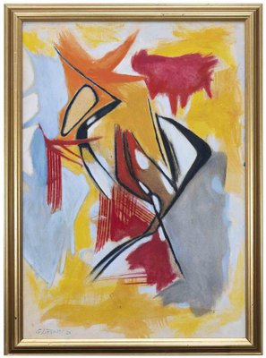 Giorgio Lo Fermo, Abstract Composition, Oil on Canvas, 2021, Framed-ZCI-1770253