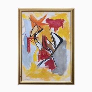 Giorgio Lo Fermo, Abstract Composition, Oil on Canvas, 2021, Framed-ZCI-1770253