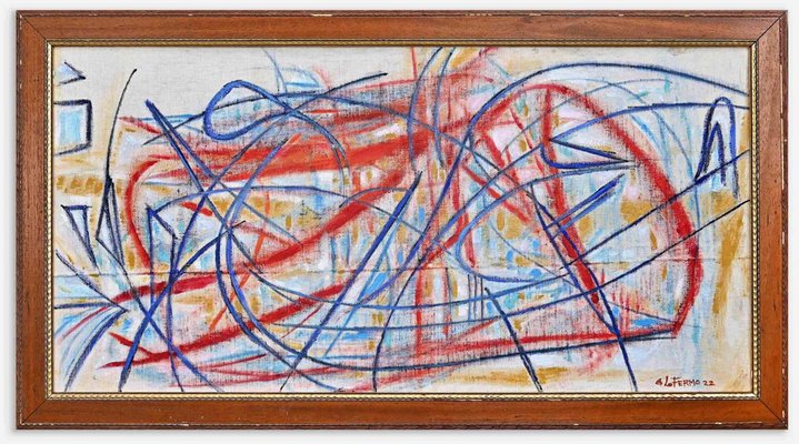 Giorgio Lo Fermo, Abstract Expression, Oil on Canvas, 2022, Framed-ZCI-1770224