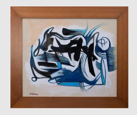 Giorgio Lo Fermo, Blue and Black, Oil on Canvas, 2021-ZCI-937845