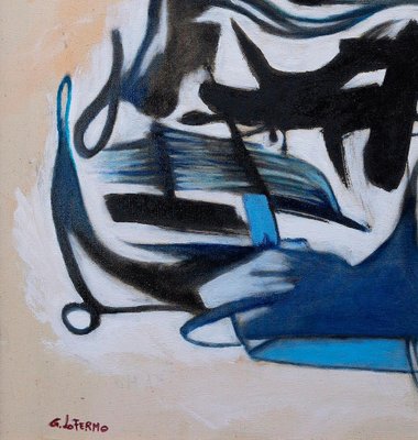 Giorgio Lo Fermo, Blue and Black, Oil on Canvas, 2021-ZCI-937845