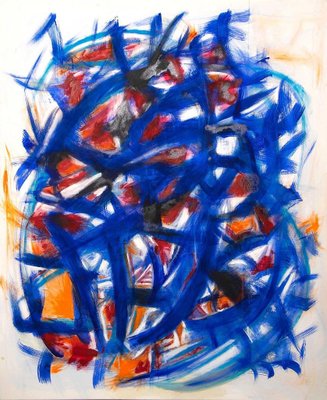 Giorgio Lo Fermo, Blue and Orange Match, Oil on Canvas, 2020-ZCI-827752