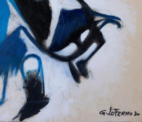 Giorgio Lo Fermo, Blue Shape, Original Oil on Canvas, 2020-ZCI-1379095